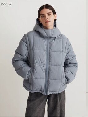 Madewell Modular Quilted Crop Puffer Jacket